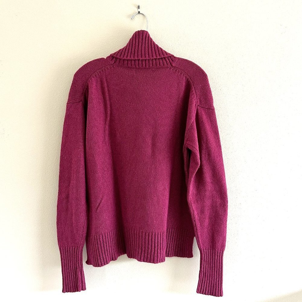 Anthropologie Blair Magenta Cowl Neck Slit Hem Sweater - Picture 8 of 9